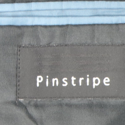 Pinstripe Men's Black Blazer 42 Short - Classic Style