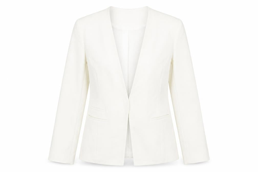 Front view of Wallis Women's Ivory Long Sleeve Blazer