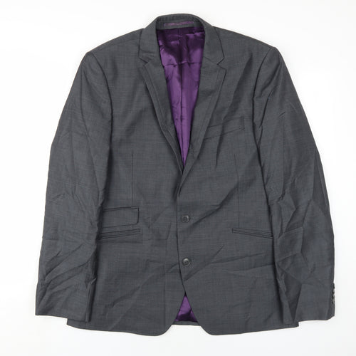 John Lewis Men's Grey Wool Blazer, Size 42, Formal