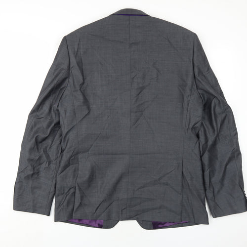 John Lewis Men's Grey Wool Blazer, Size 42, Formal