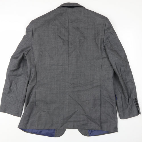 Austin Reed Men's Grey Wool Blazer, Size 44R, Two-Button Classic Style