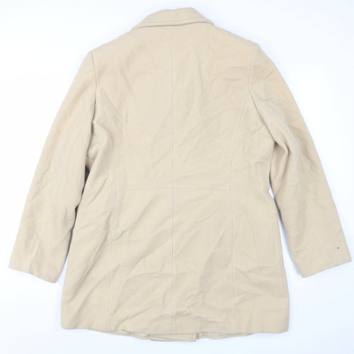 BHS Women's Beige Wool Blend Pea Coat Size 14