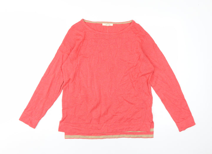 White Stuff Women's Pink Boat Neck Jumper Size 10