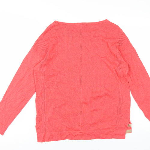 White Stuff Women's Pink Boat Neck Jumper Size 10