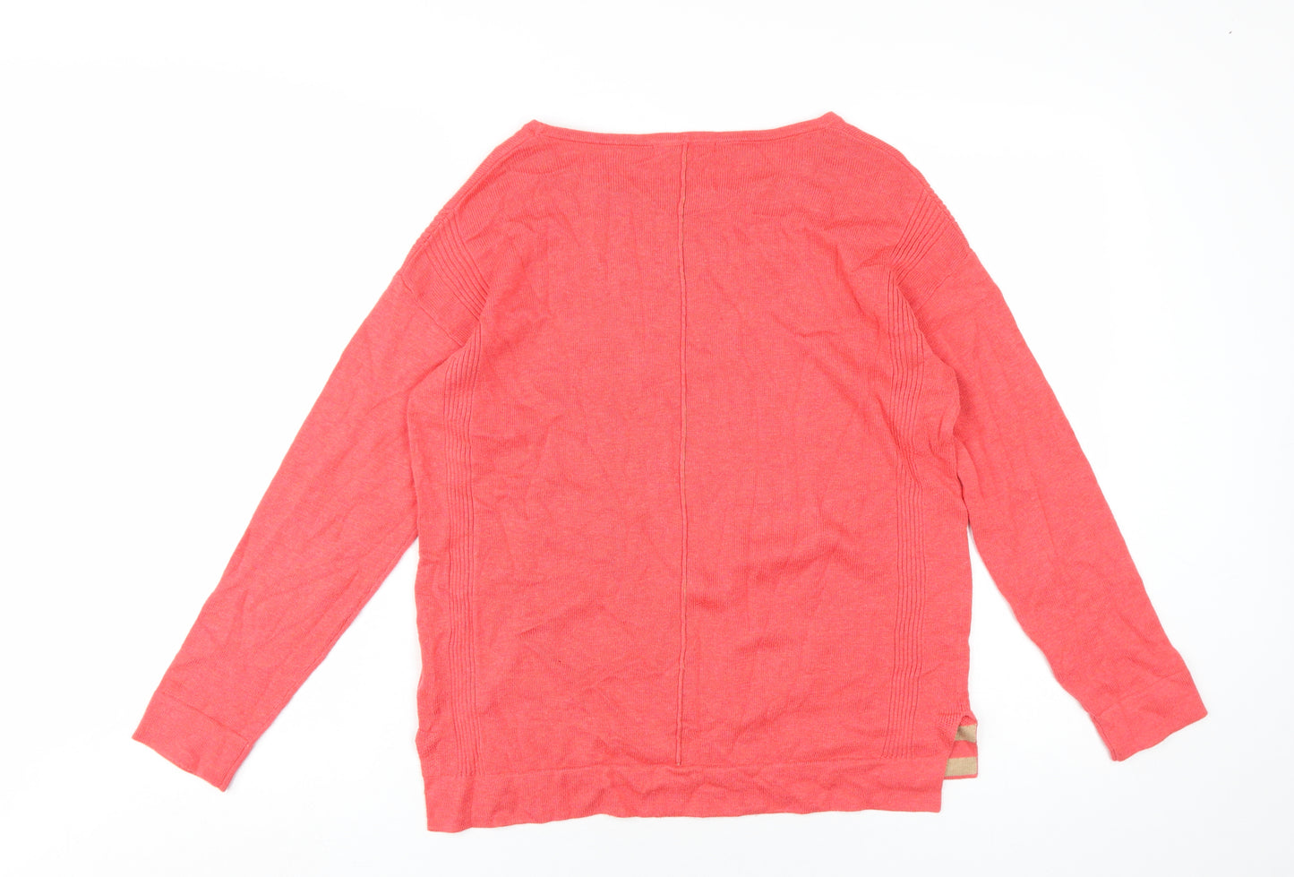 White Stuff Women's Pink Boat Neck Jumper Size 10