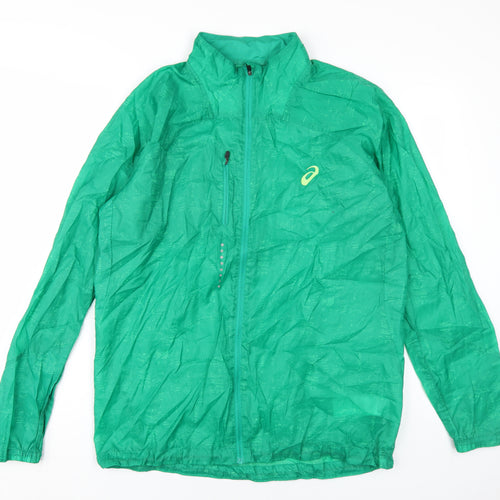 Asics Men's Green Windbreaker Jacket Size L