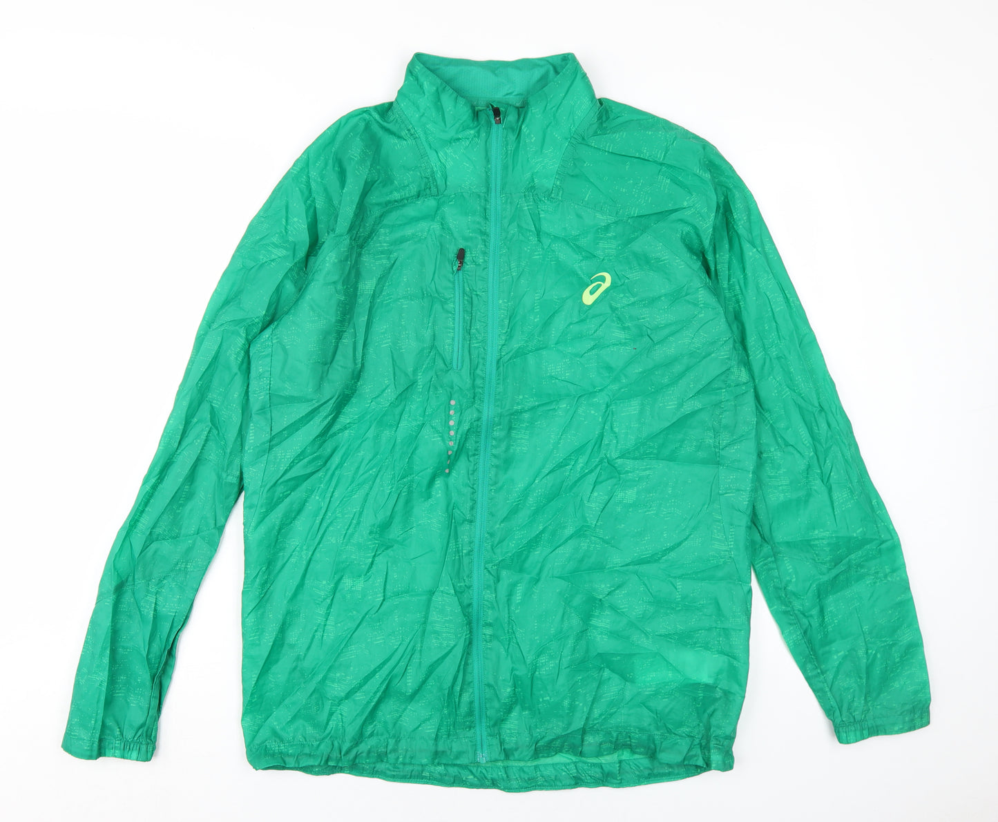 Asics Men's Green Windbreaker Jacket Size L