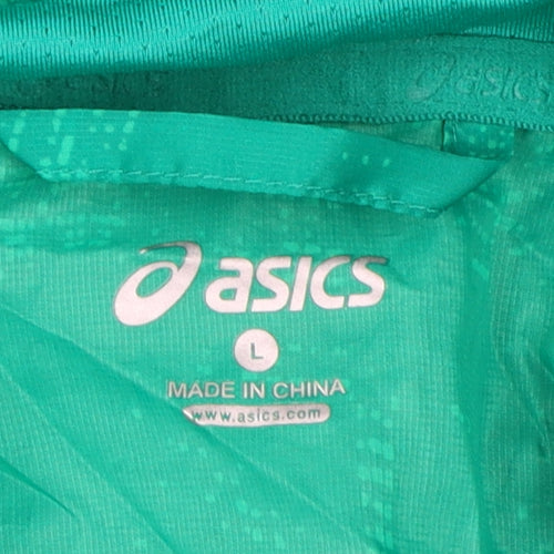 Asics Men's Green Windbreaker Jacket Size L