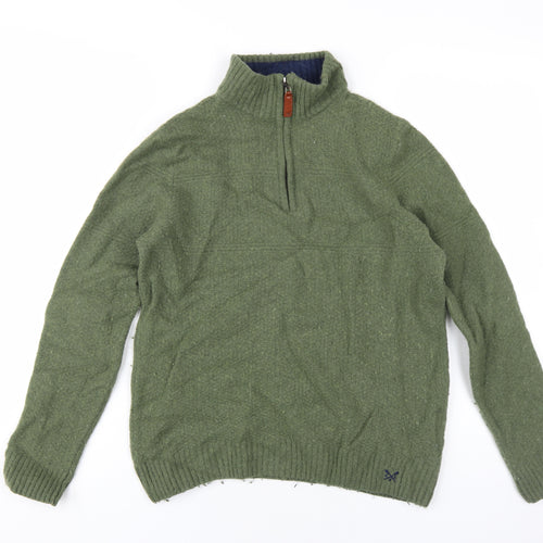 Crew Clothing Men's Green 1/2 Zip Jumper, M