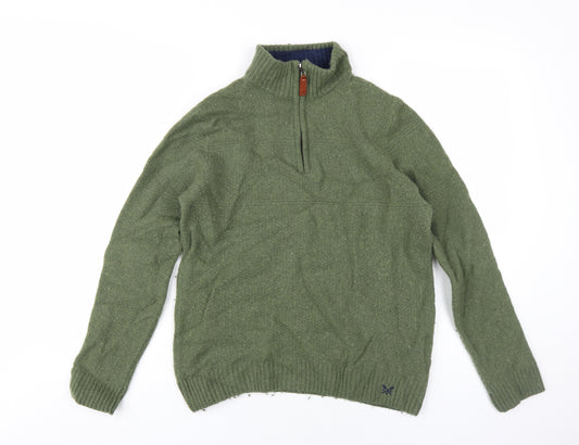 Crew Clothing Men's Green 1/2 Zip Jumper, M