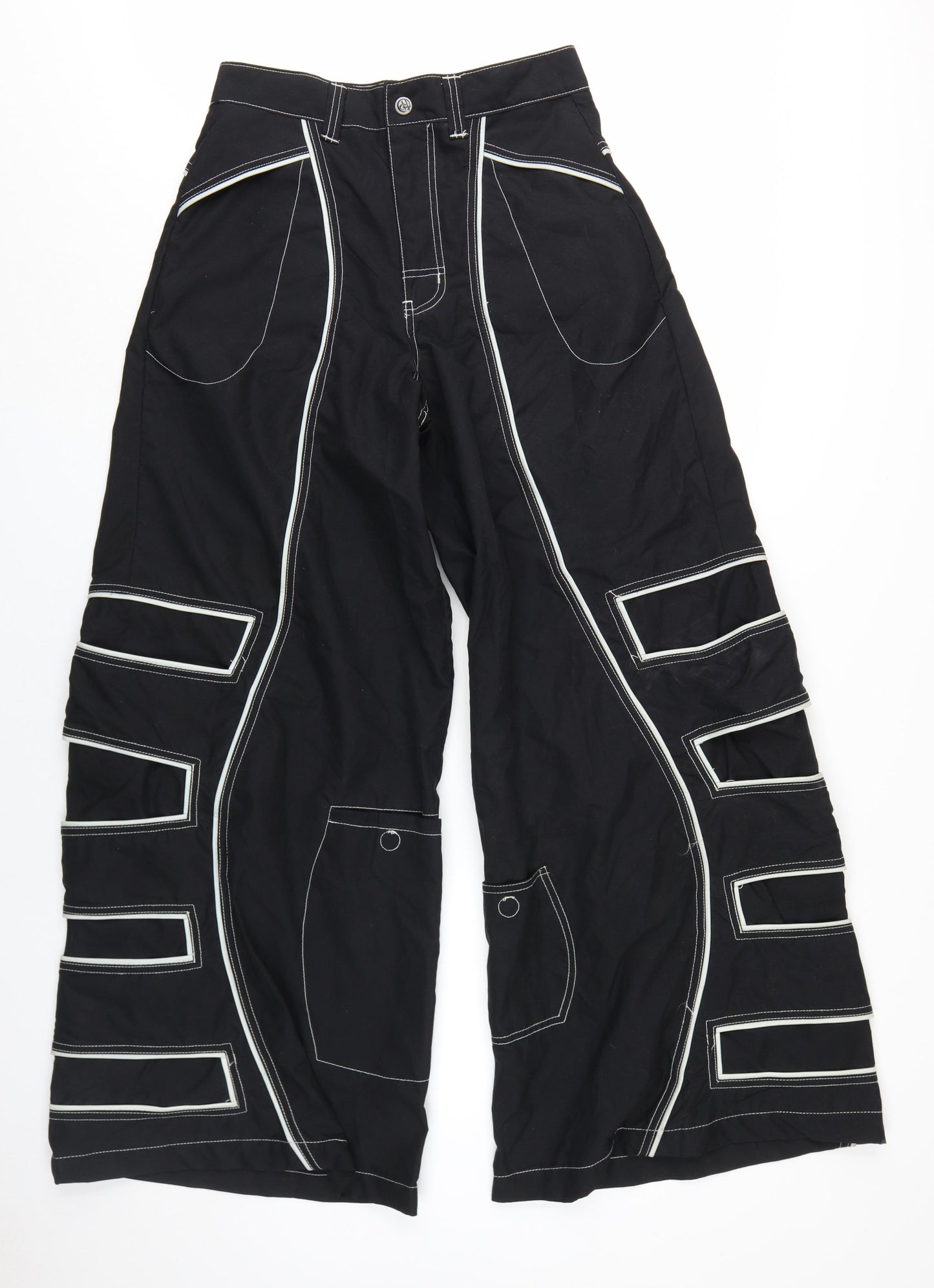 HDR Unisex Cargo Trousers, Black, M, 90s Style