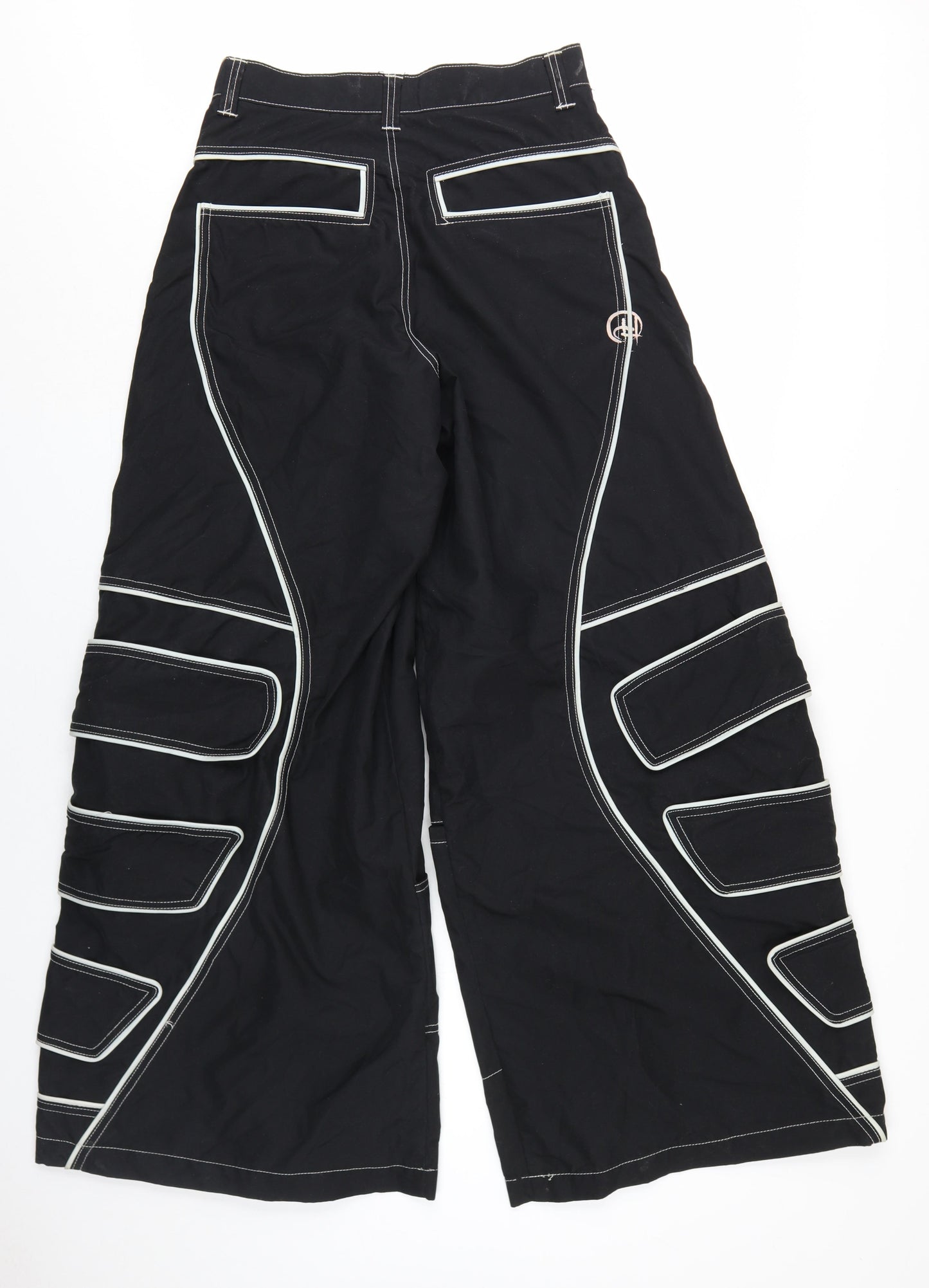 HDR Unisex Cargo Trousers, Black, M, 90s Style