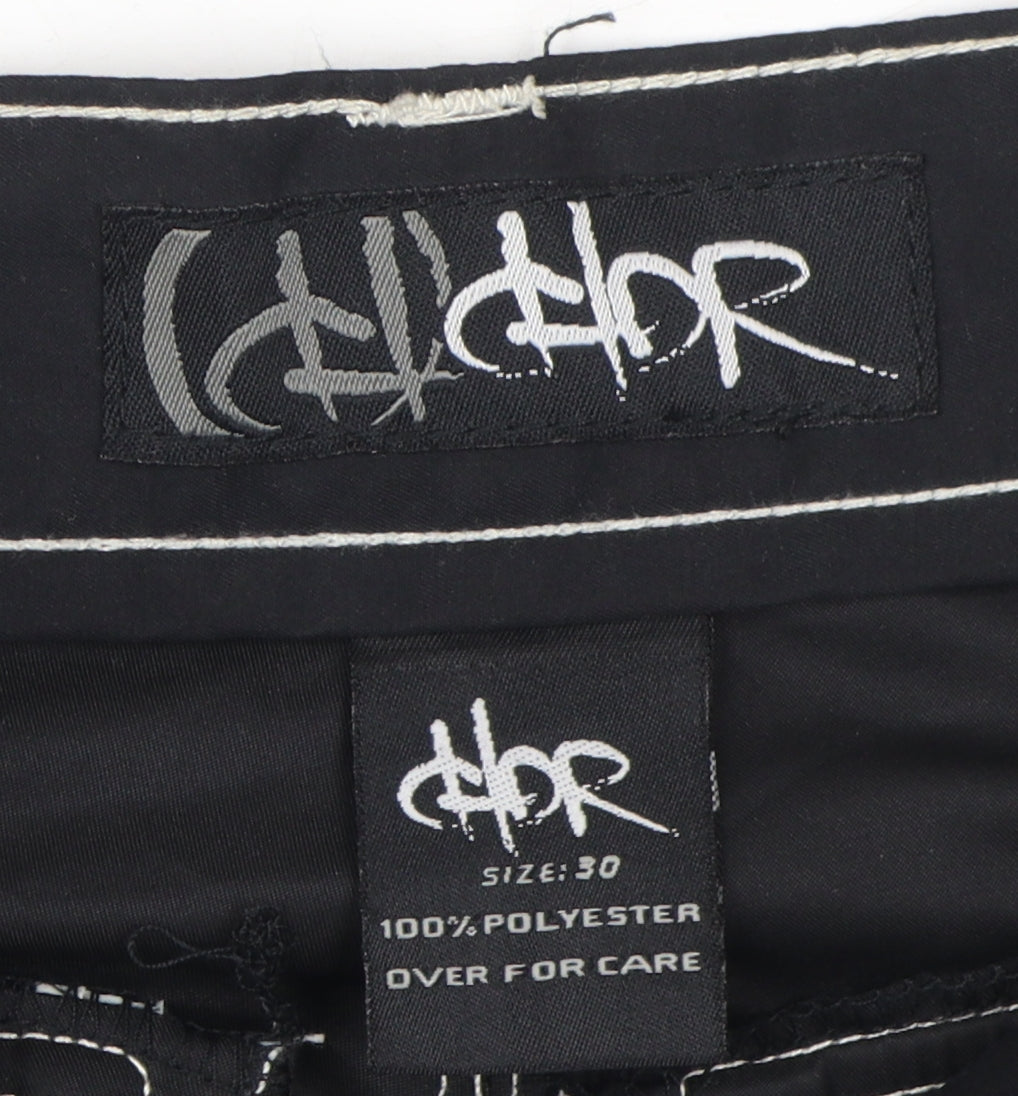HDR Unisex Cargo Trousers, Black, M, 90s Style