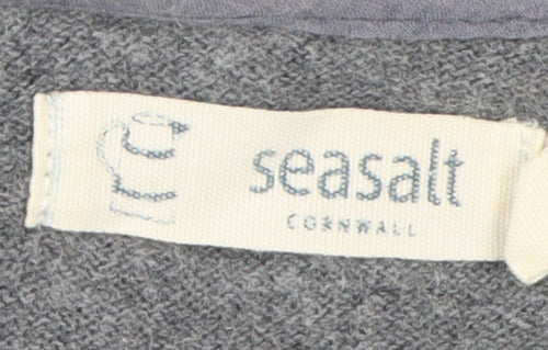 Seasalt Women's Grey Cotton Wool Cardigan, Size 12