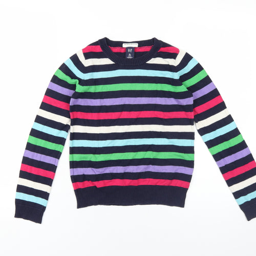 Gap Girls Striped Cotton Crew Neck Jumper XL