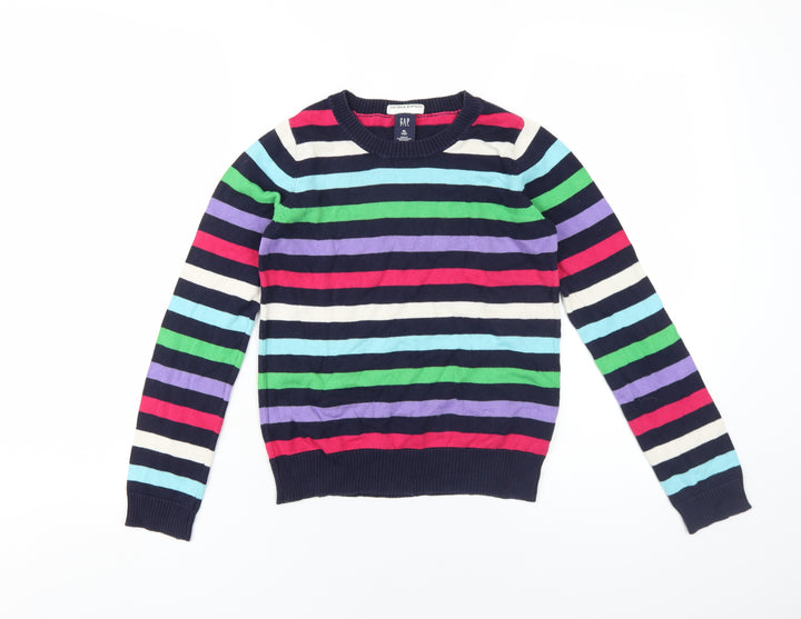 Gap Girls Striped Cotton Crew Neck Jumper XL