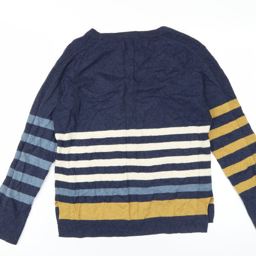 White Stuff Women's Blue Striped Jumper UK 8