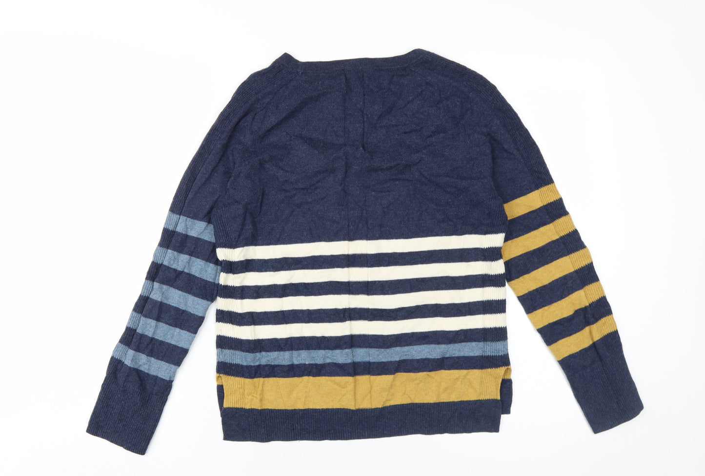 White Stuff Women's Blue Striped Jumper UK 8