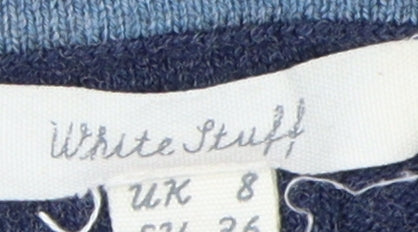 White Stuff Women's Blue Striped Jumper UK 8
