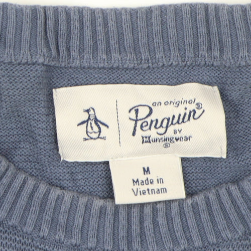 Penguin Men's Blue M Knit Pullover Jumper, Classic Style