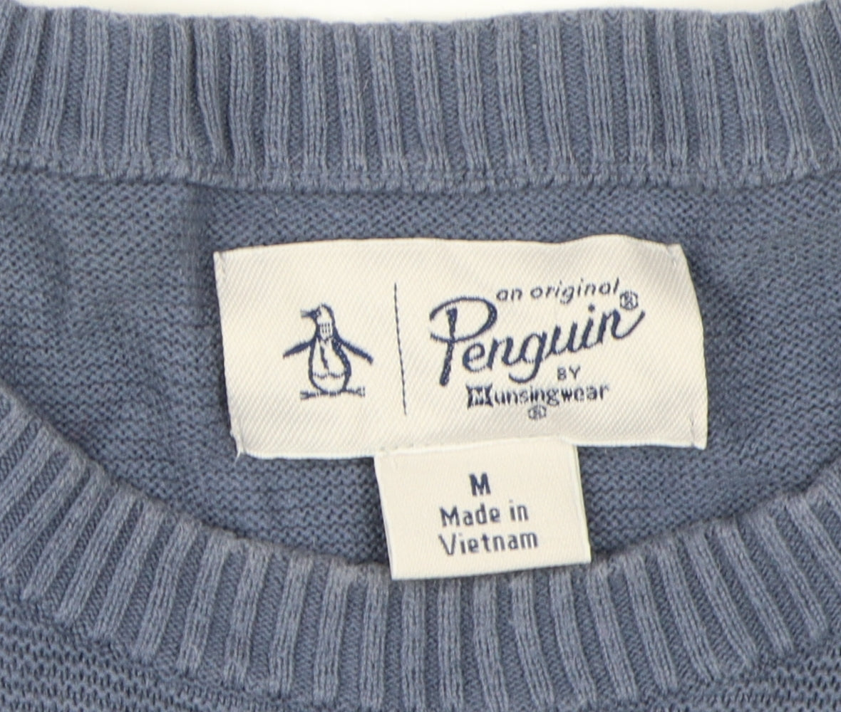 Penguin Men's Blue M Knit Pullover Jumper, Classic Style