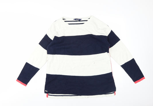 Joules Women's Multicoloured Striped Pullover Jumper Size 12