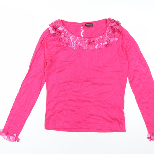 Phase Eight Women's Pink Sequin Pullover Jumper, Size 12