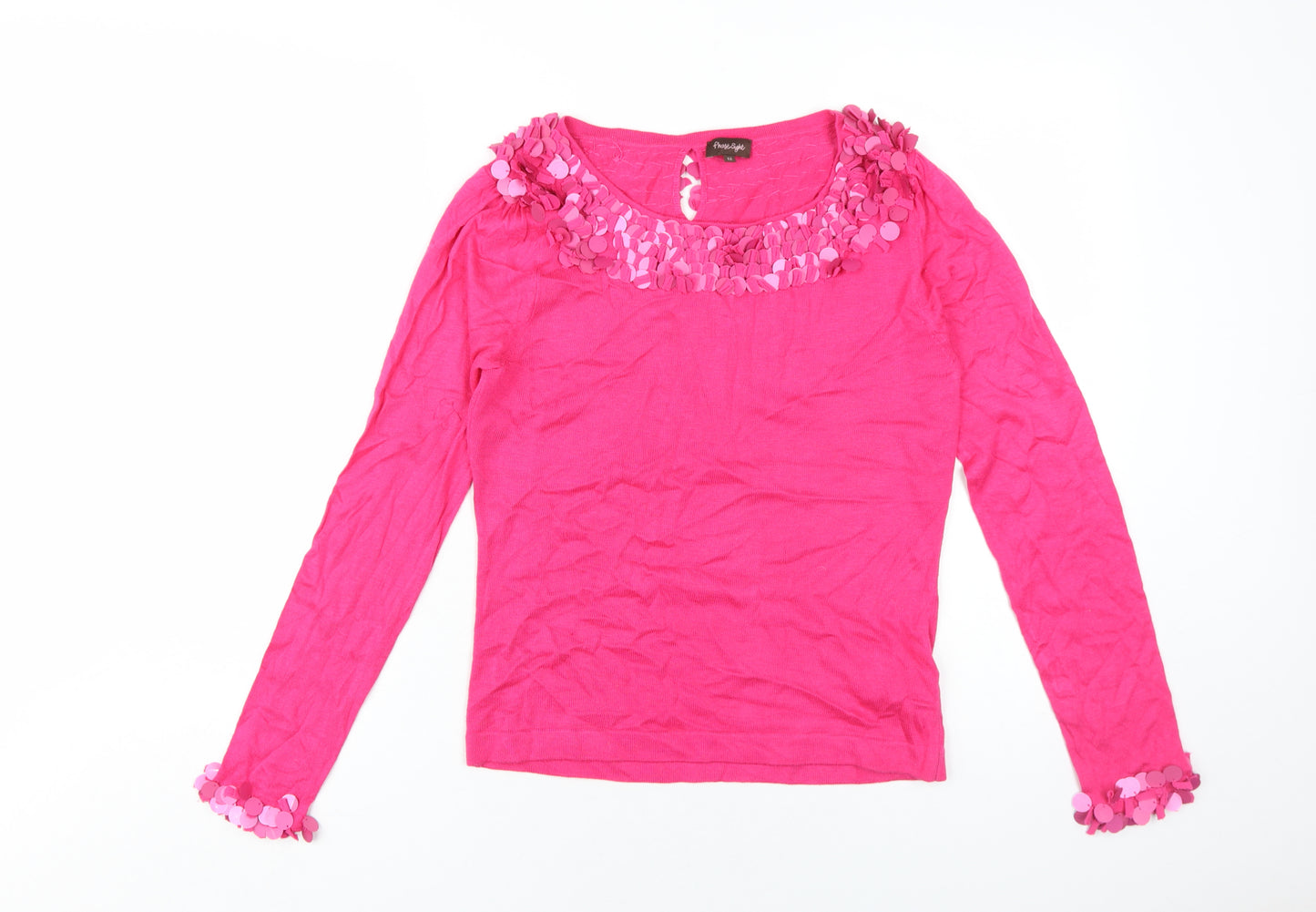 Phase Eight Women's Pink Sequin Pullover Jumper, Size 12