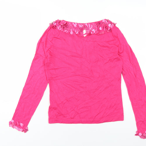 Phase Eight Women's Pink Sequin Pullover Jumper, Size 12