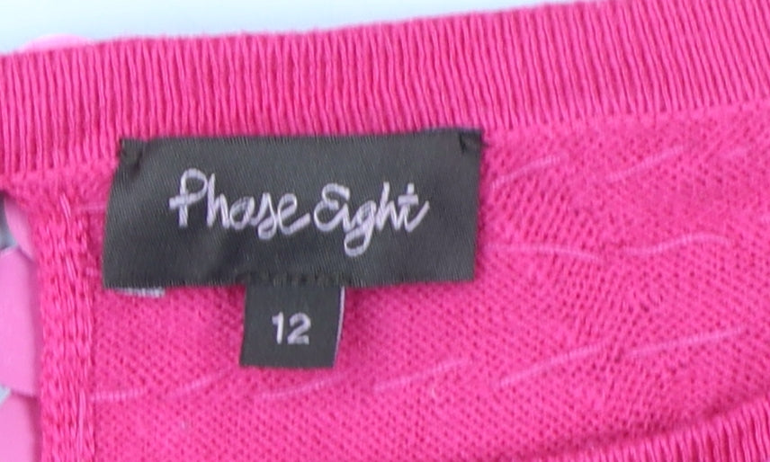 Phase Eight Women's Pink Sequin Pullover Jumper, Size 12