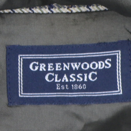 Greenwoods Classic Men's Brown Check Blazer, Size 40, Wool