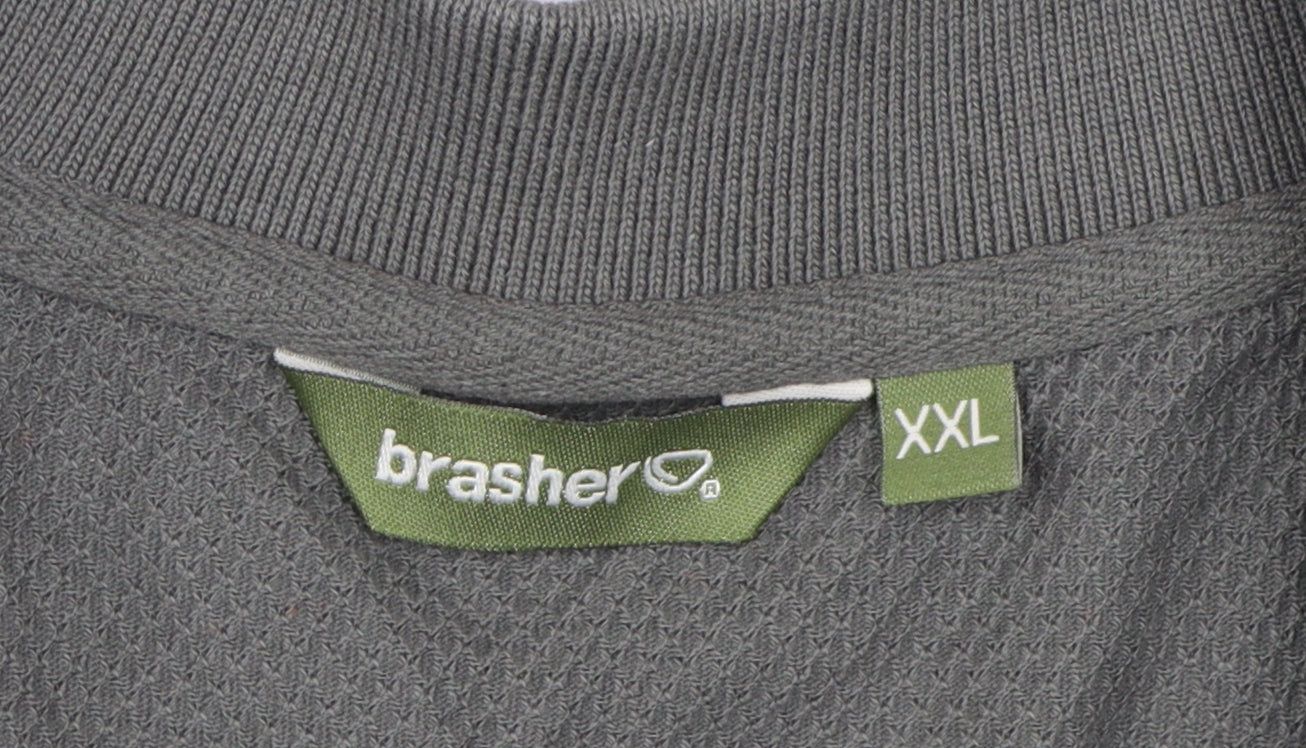 Brasher Men's Grey 2XL Polo Shirt - Casual & Breathable