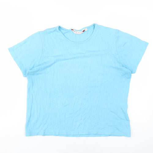 EWM Women's Blue Basic Cotton T-Shirt Size M
