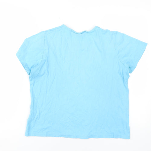 EWM Women's Blue Basic Cotton T-Shirt Size M