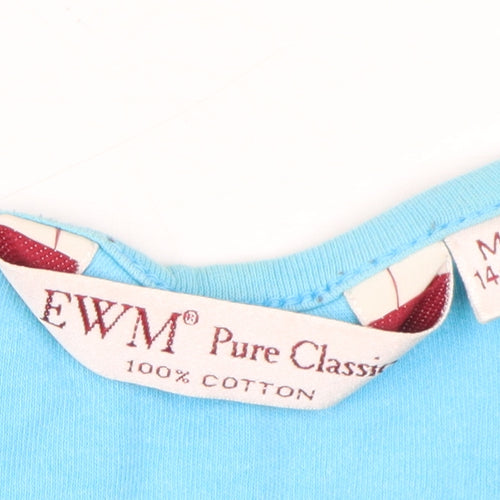 EWM Women's Blue Basic Cotton T-Shirt Size M
