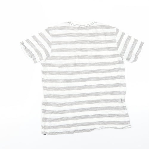 Benetton Boys Grey Striped T-Shirt, Size 10-11 Years, Cotton