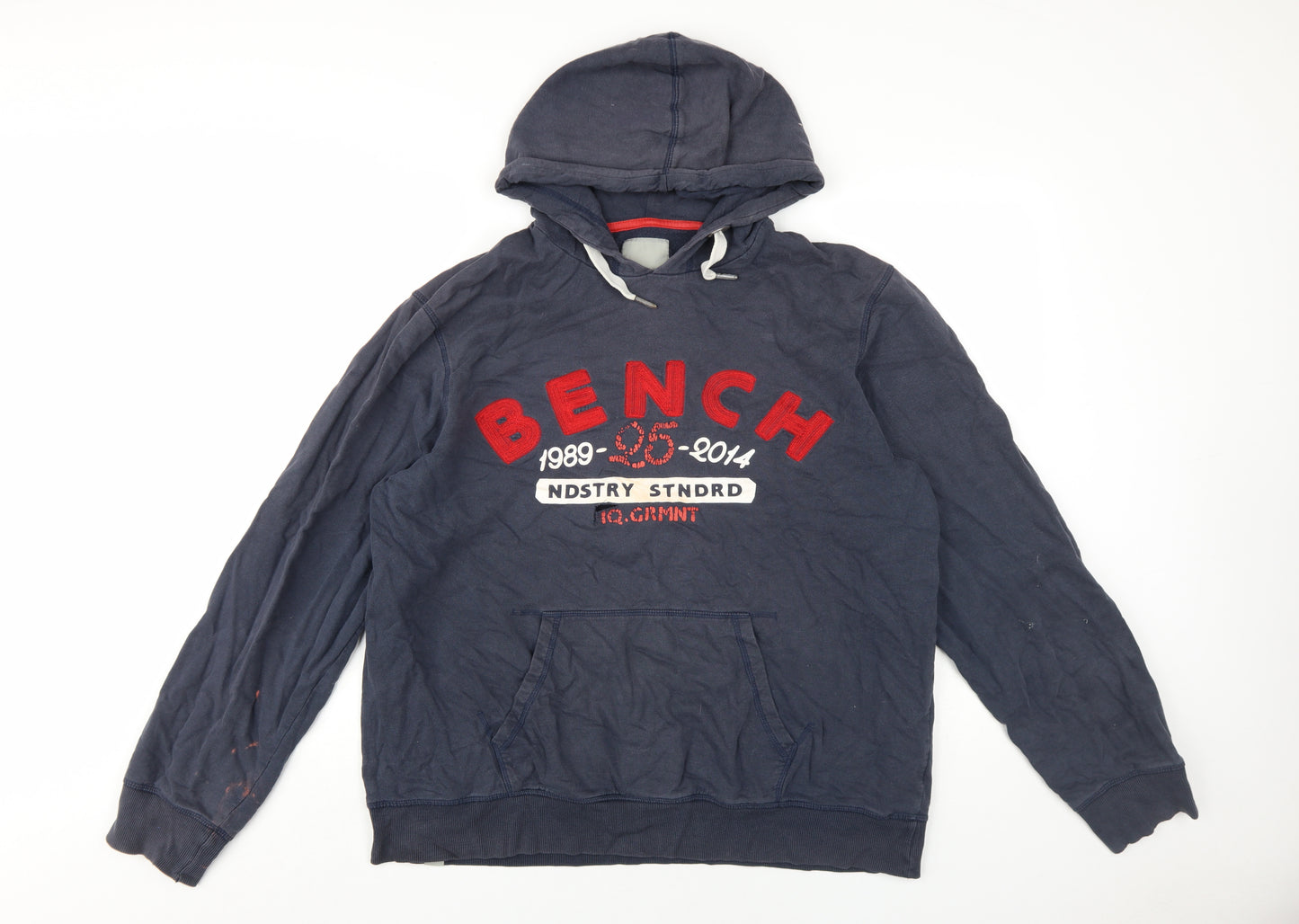 Bench Men's Blue 2XL Pullover Hoodie with Graphic Print