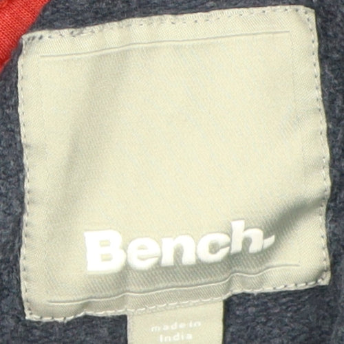 Bench Men's Blue 2XL Pullover Hoodie with Graphic Print