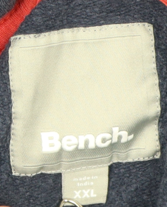 Bench Men's Blue 2XL Pullover Hoodie with Graphic Print
