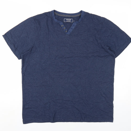 Maine New England Men's Blue Henley T-Shirt, Size M