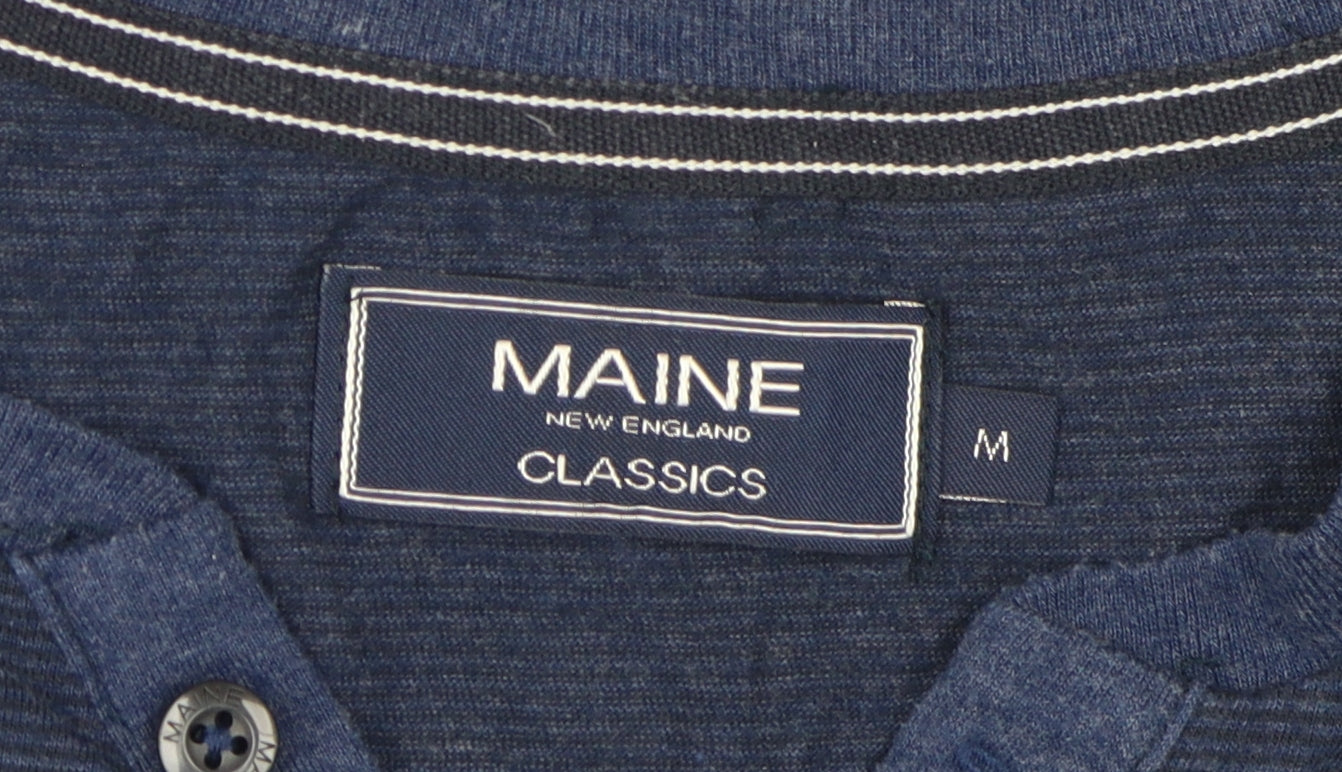 Maine New England Men's Blue Henley T-Shirt, Size M