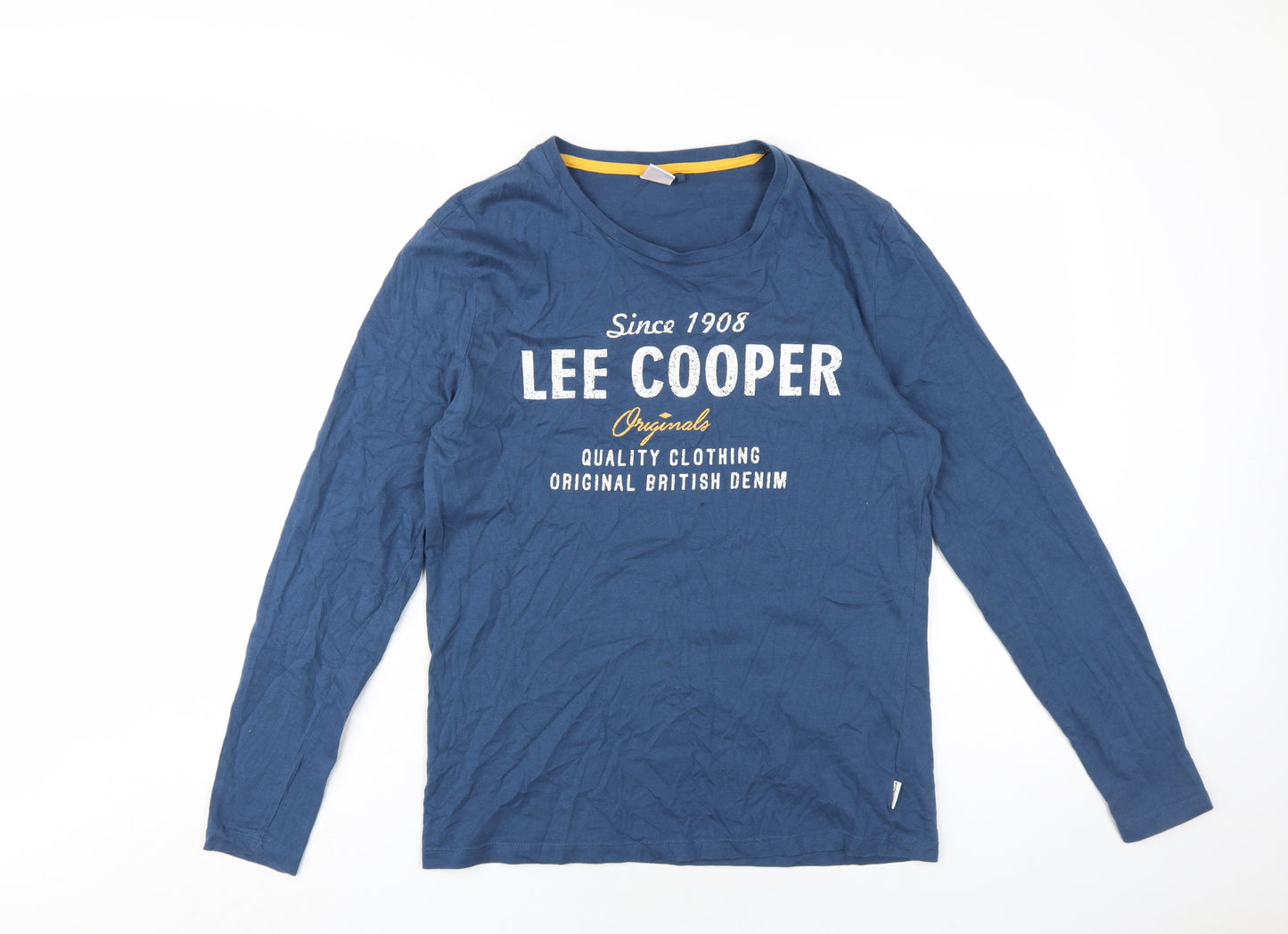 Lee Cooper Men's Blue Long Sleeve Graphic T-Shirt M