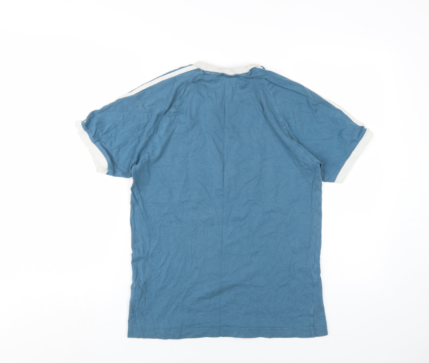 Adidas Men's Blue Cotton Short Sleeve Logo T-Shirt S