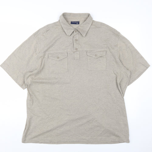 Tom Hagan Men's Beige 2XL Short Sleeve Polo