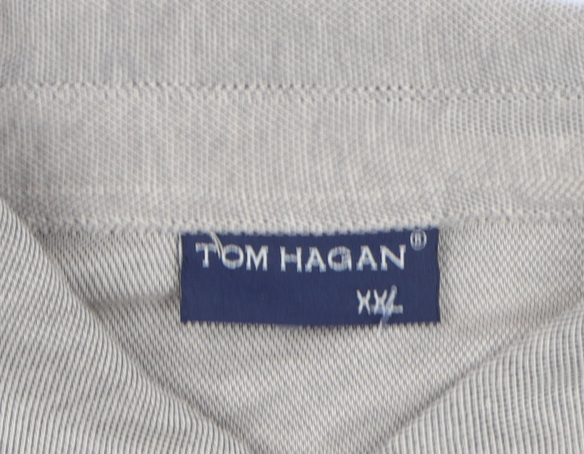 Tom Hagan Men's Beige 2XL Short Sleeve Polo