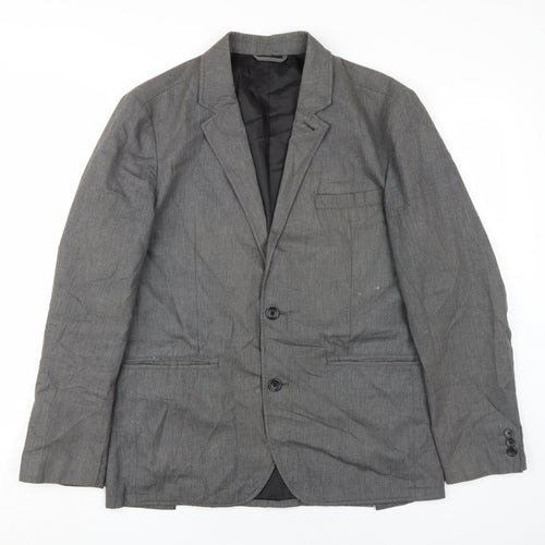 Gap Men's Grey Single-Breasted Blazer, Size M