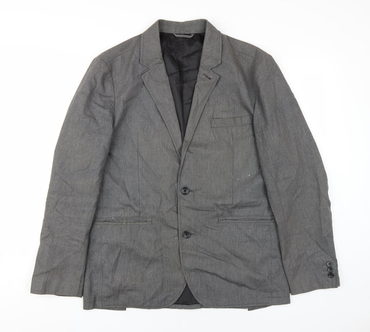 Gap Men's Grey Single-Breasted Blazer, Size M