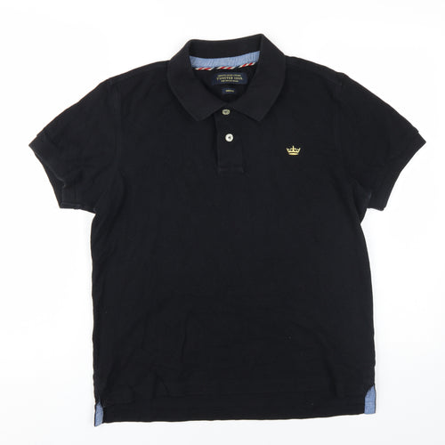 Twisted Soul Men's Black Polo M Logo Design Casual Shirt