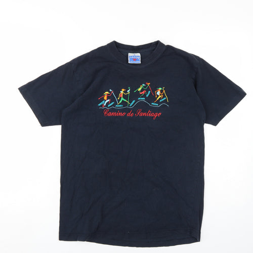 Safon Unisex Black Embroidered T-Shirt M