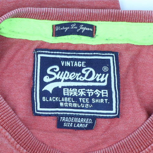 Superdry Men's Red Vintage T-Shirt - Large